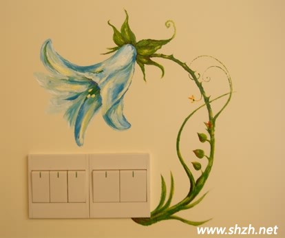 手绘创意开关墙 自己动手画出居家小情调